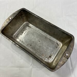 Vintage Bake King No H22 Bread Loaf Pan 9¾x5¾x2¾ Metal Bakeware USA Rustic